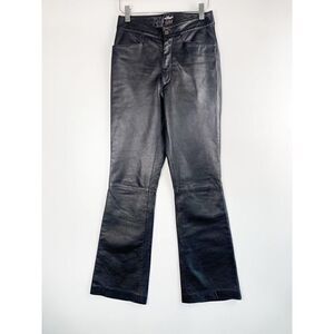 Wilsons Leather Pants Womens 2 Black Maxima Lined Straight Leg High Rise Flat